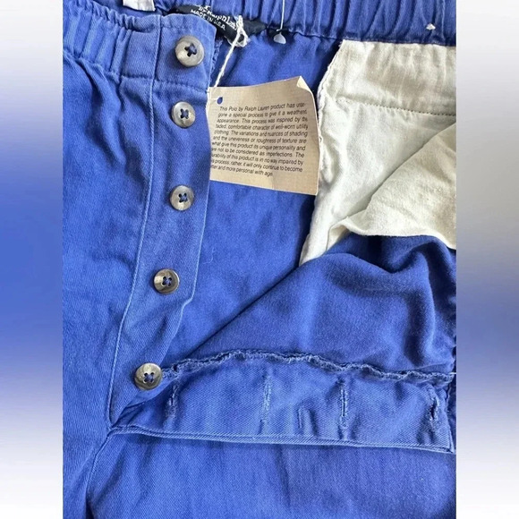 NWT VTG Polo Ralph Lauren Blue Walking Pants Fly Zip Golf Made in USA Sz L - Picture 11 of 13